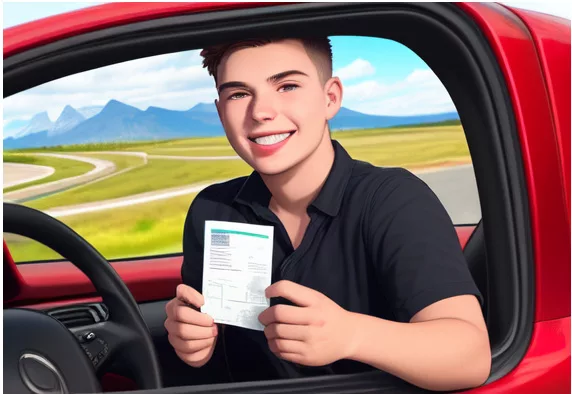 A-young,-smiling-driver-confidently-holds-their-newly-upgraded-full-driver's-licence